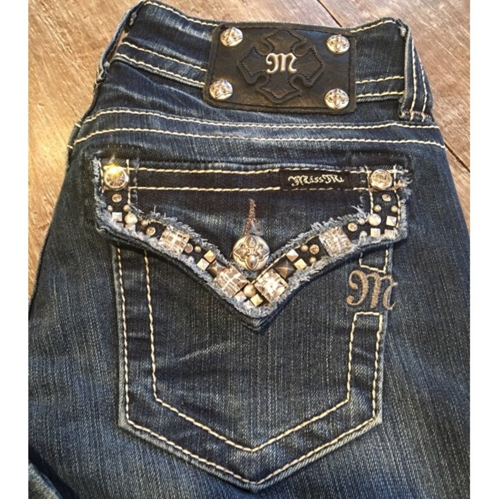 Miss Me Rhinestone Bootcut Jeans JP5755B Sz 26